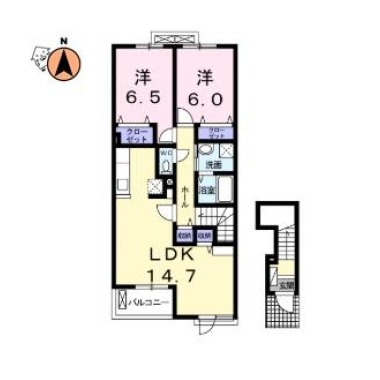 ロータス南島田E 202の間取り図