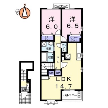 ロータス南島田D 205の間取り図