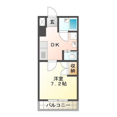 庄町 マンション 1DK 102の間取り図