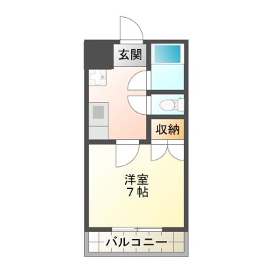 庄町 マンション 1K 206の間取り図