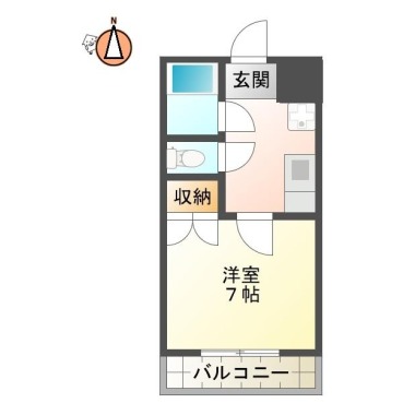 庄町 マンション 1K 207の間取り図