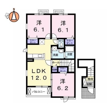 ロータス南島田B 201の間取り図