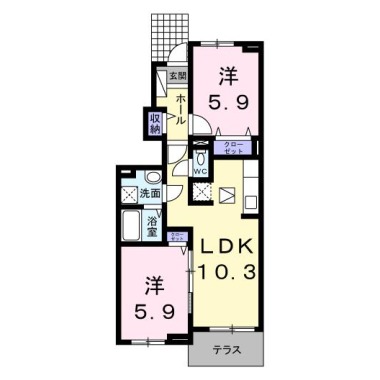 TJハウス 102の間取り図