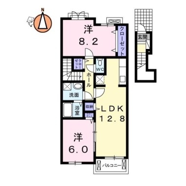 TJハウス 202の間取り図