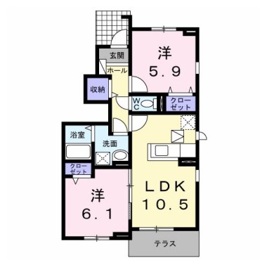 クラールプレディエC 101の間取り図