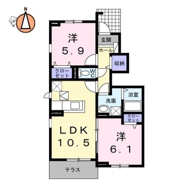 クラールプレディエC 106の間取り図