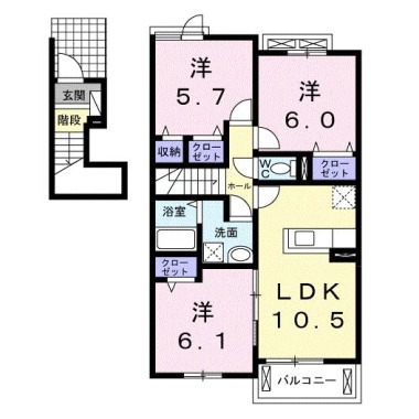 クラールプレディエC 203の間取り図