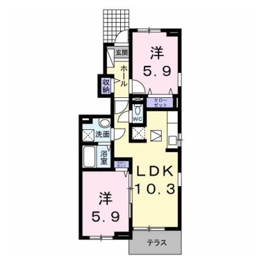 クラールプレディエD 101の間取り図