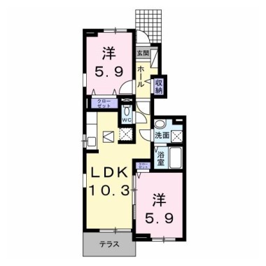 クラールプレディエD 106の間取り図