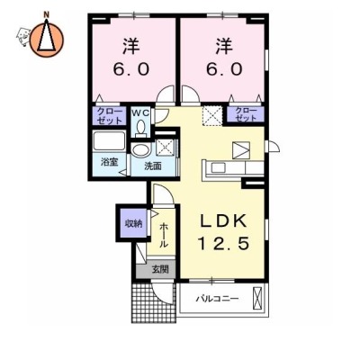 メゾンリヴィエールB 106の間取り図