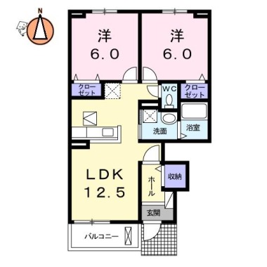 トビアスガーデン南沖洲A 102の間取り図