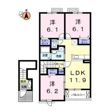 クラールプレディエF 203の間取り図