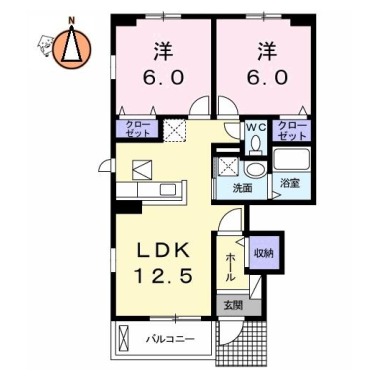 クラール 安宅A 101の間取り図