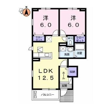 クラール 安宅C 101の間取り図