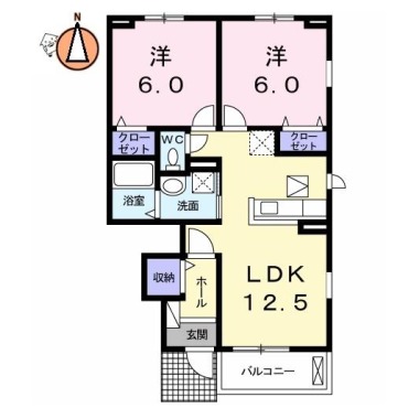 クラール 安宅C 105の間取り図
