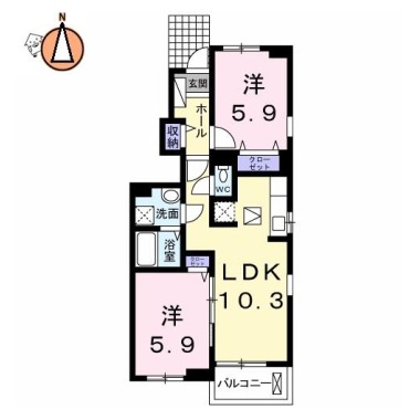 コンフォーティア鮎喰 101の間取り図