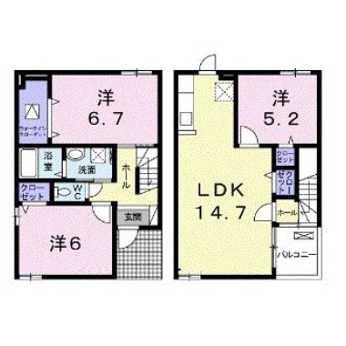 藍らんどこくふヴィラ3 101の間取り図