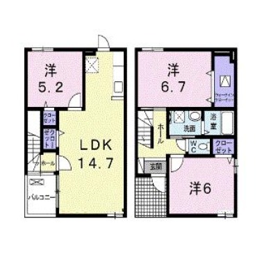 藍らんどこくふヴィラ7 101の間取り図