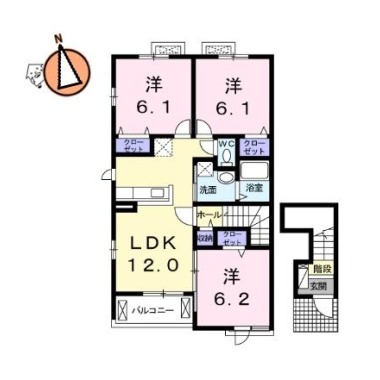 カーザ フィオレンテII 201の間取り図