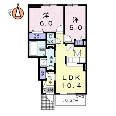 ミニョンさくら 102の間取り図