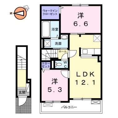 アヴォンリー北矢三 202の間取り図