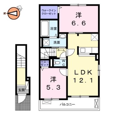 アヴォンリー北矢三 205の間取り図