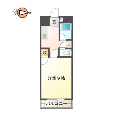 南庄町 マンション 1DK 206の間取り図