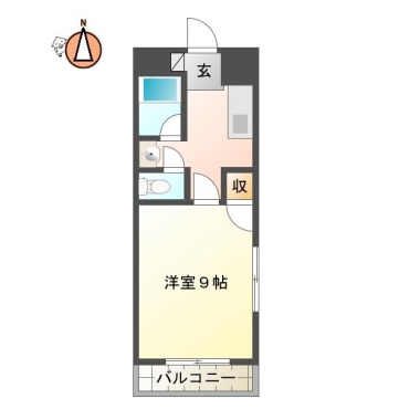 南庄町 マンション 1DK 306の間取り図