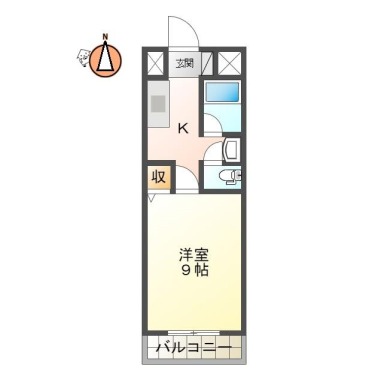 南庄町 マンション 1DK 307の間取り図