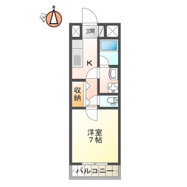 南庄町 マンション 1DK 309の間取り図