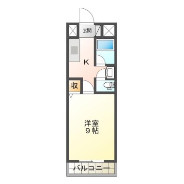 南庄町 マンション 1K 408の間取り図