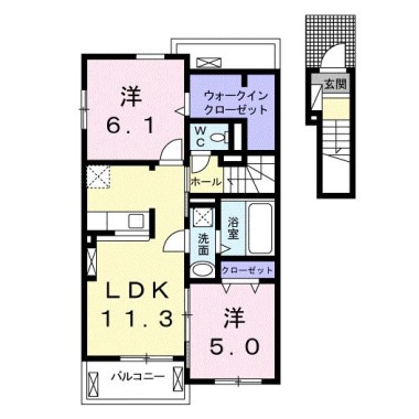 ルミエール松茂東 II 202の間取り図