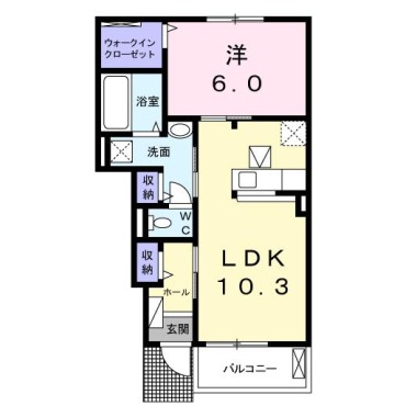 パーク アクシスEAST D 102の間取り図