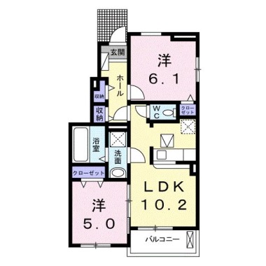 ルミエール松茂西 II 101の間取り図