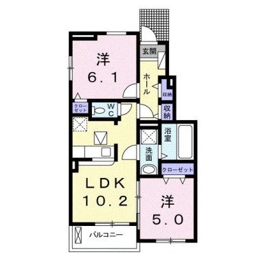 ルミエール松茂西 II 102の間取り図