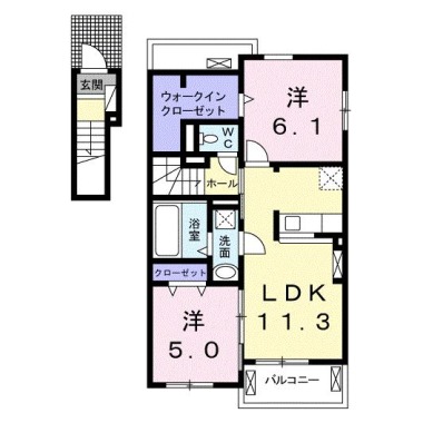 ルミエール松茂西 II 201の間取り図
