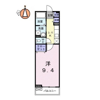 グランレジデンス 国府 BーII 202の間取り図