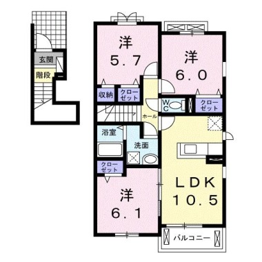 ヴァン・ヴェール IV 201の間取り図