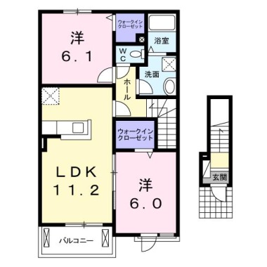 ファミール ful ful A 202の間取り図