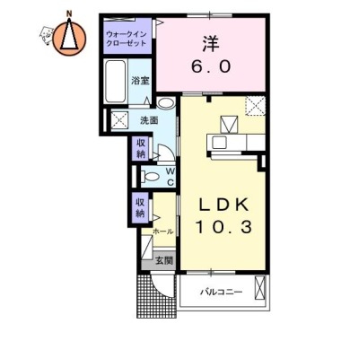 ジェルメ アローA 102の間取り図