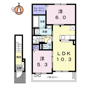 ジェルメ アローB 202の間取り図