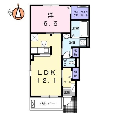 クラール 安宅E 101の間取り図