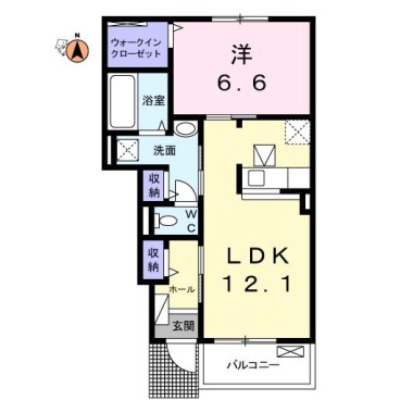 クラール 安宅F 103の間取り図