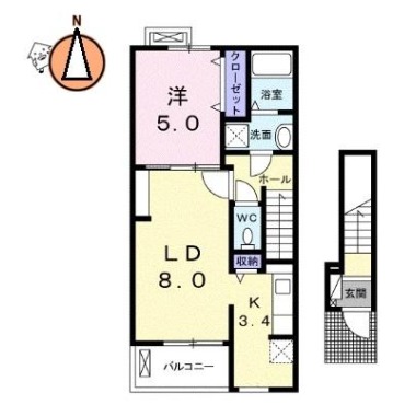 アグレアーブルA 202の間取り図