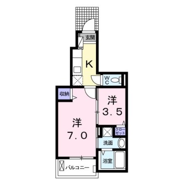 アグレアーブルB 102の間取り図