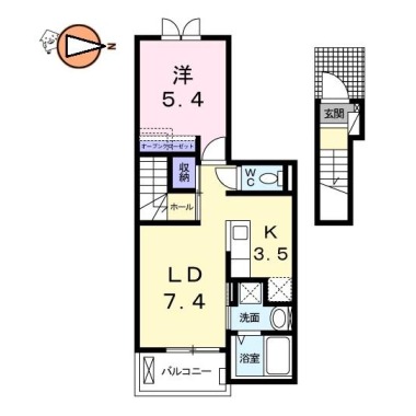 アグレアーブルB 202の間取り図