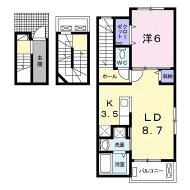 アグレアーブルB 301の間取り図