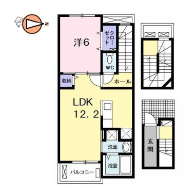 アグレアーブルB 303の間取り図