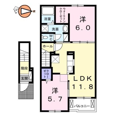 フォー シュラインB 203の間取り図
