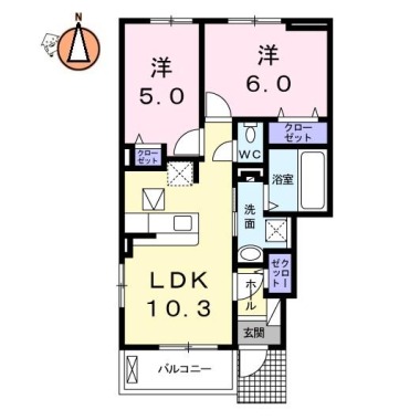 サザンコート A 101の間取り図